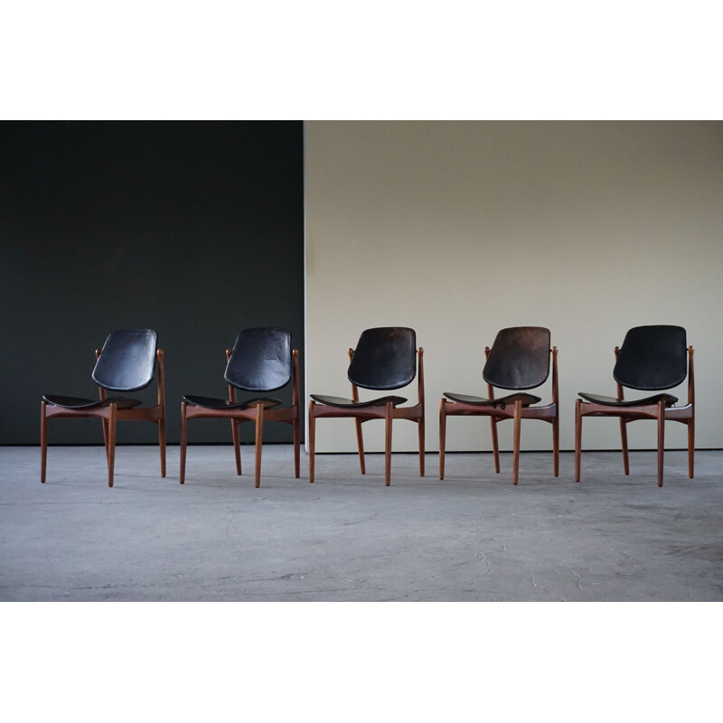 Set of 5 modern vintage dining chairs by Arne Vodder for France & Søn, 1960s