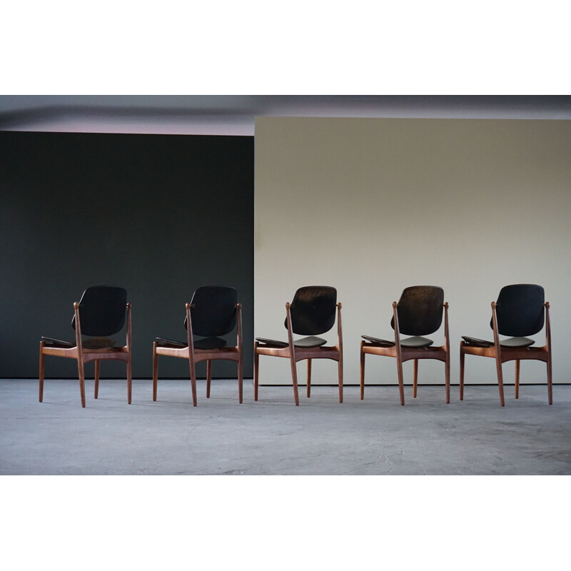 Set of 5 modern vintage dining chairs by Arne Vodder for France & Søn, 1960s