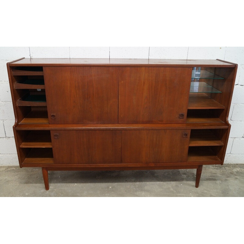 High teak sideboard, Johannes ANDERSEN - 1960s