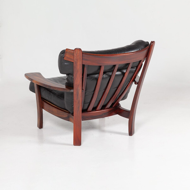 Mid-century modern Ox lounge chair in leather and rosewood by Sergio Rodrigues, 1960s