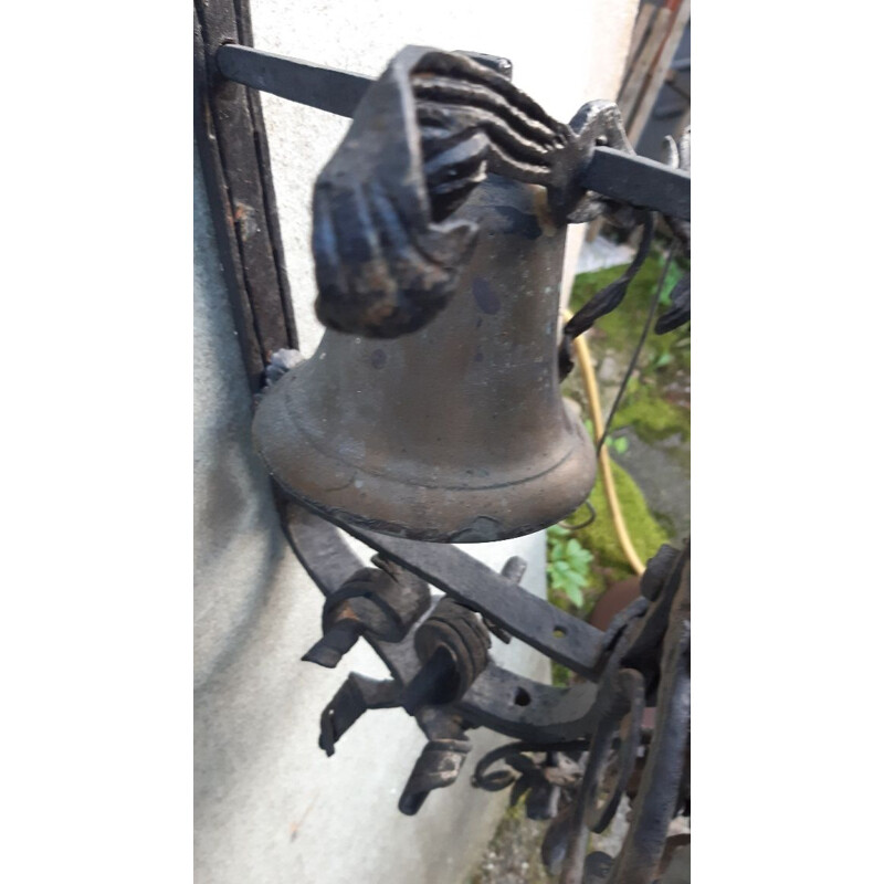 Vintage wrought iron entrance bell, 1930s