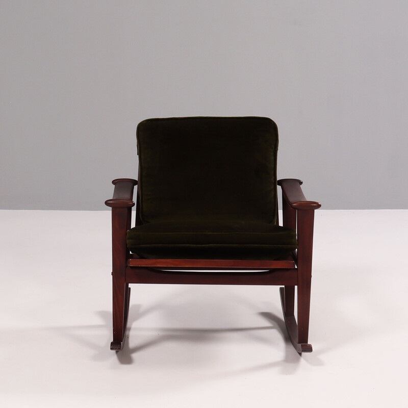 Vintage teakhouten schommelstoel van M. Nissen voor Finn Juhl, 1960