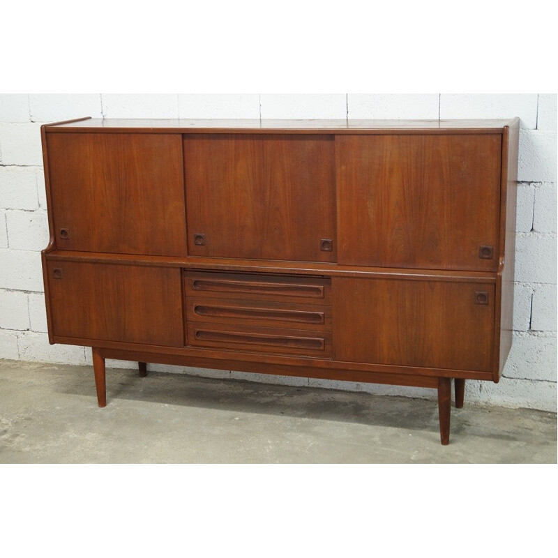 High teak sideboard, Johannes ANDERSEN - 1960s