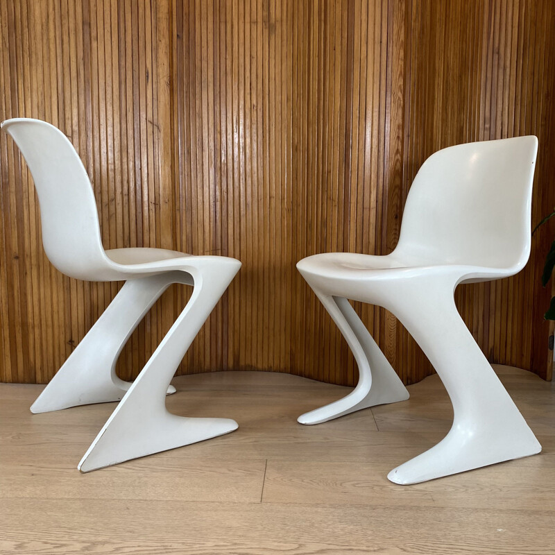 Set of 4 vintage Kangaroo chairs by Ernst MÔECKL for Horn, 1968s