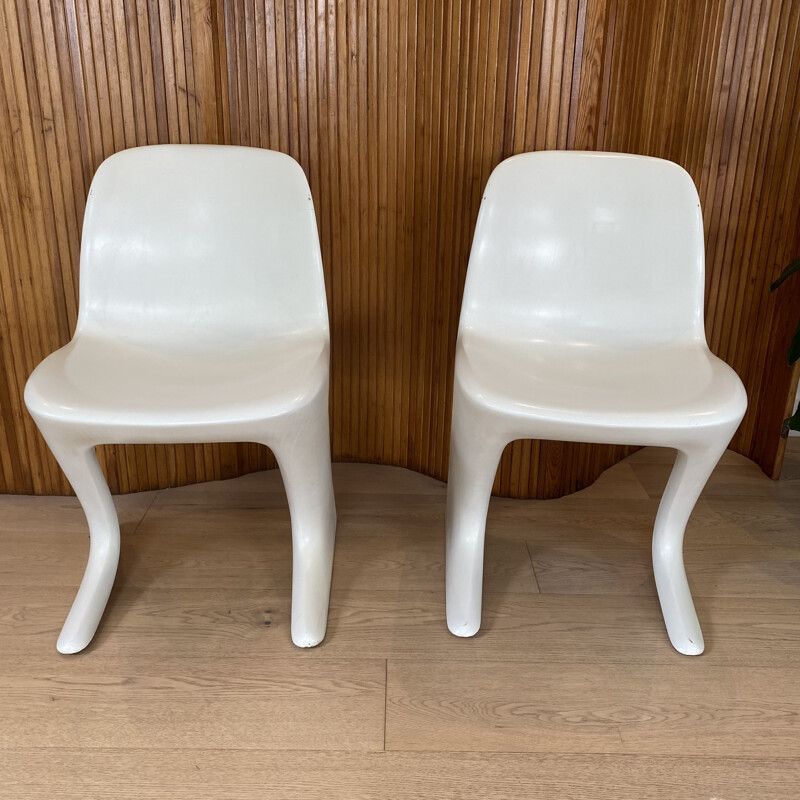 Set of 4 vintage Kangaroo chairs by Ernst MÔECKL for Horn, 1968s