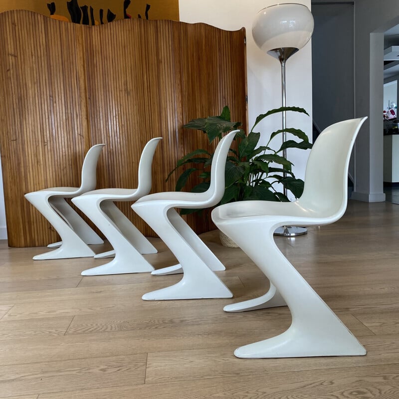 Set of 4 vintage Kangaroo chairs by Ernst MÔECKL for Horn, 1968s