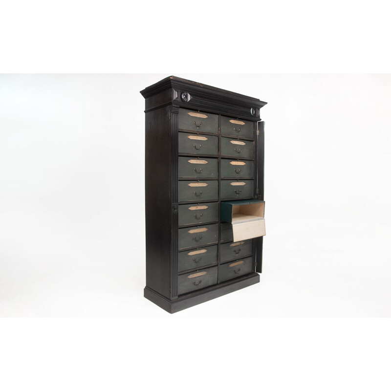 Vintage ebony cabinet by Drawers Haberdashery Cabinet