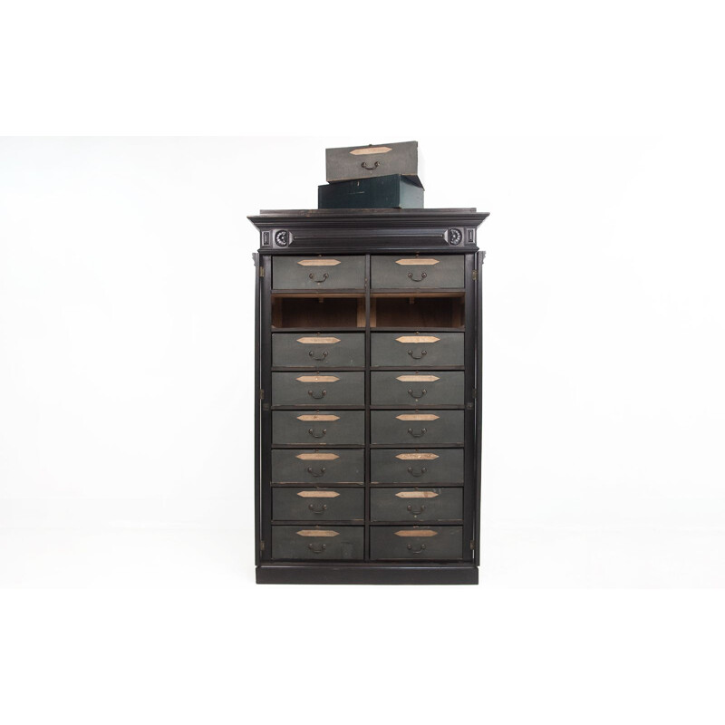 Vintage ebony cabinet by Drawers Haberdashery Cabinet