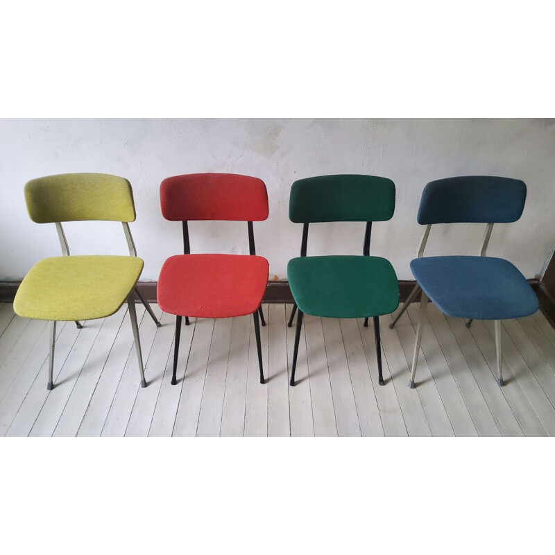 Set of 4 vintage compass leg chairs by Friso Kramer, 1960s