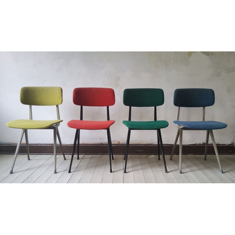 Set of 4 vintage compass leg chairs by Friso Kramer, 1960s