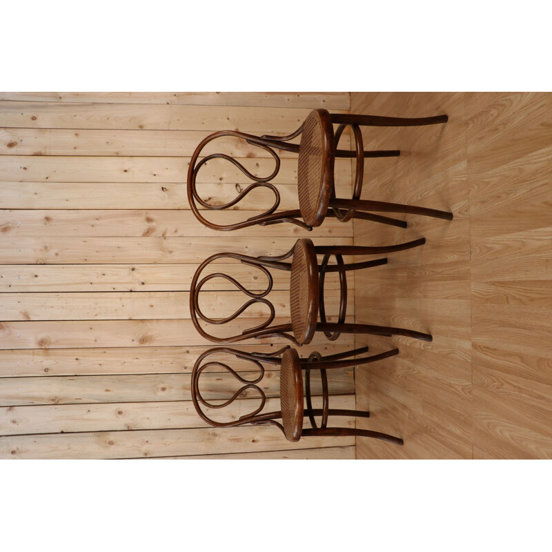 Set of 6 vintage bistro chairs by Thonet, 1875s