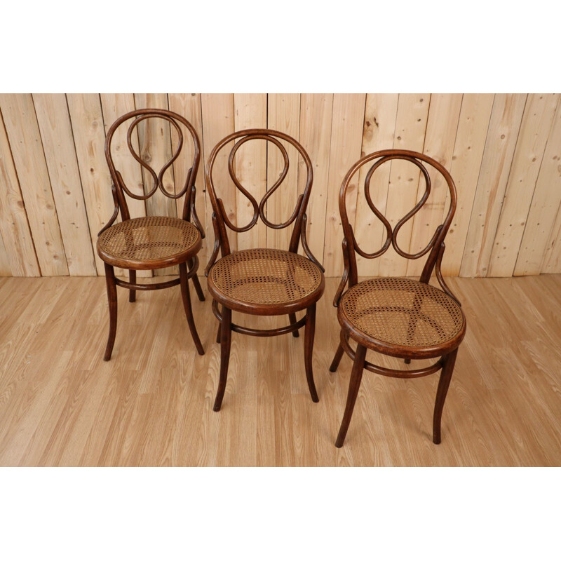 Ensemble de 6 chaises bistrot vintage par Thonet, 1875