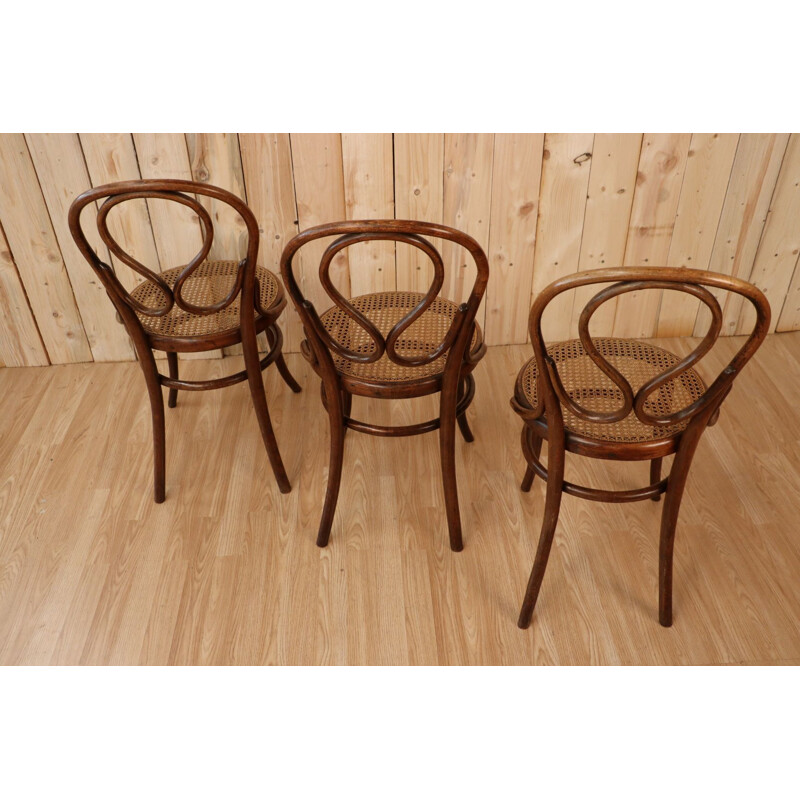 Set of 6 vintage bistro chairs by Thonet, 1875s
