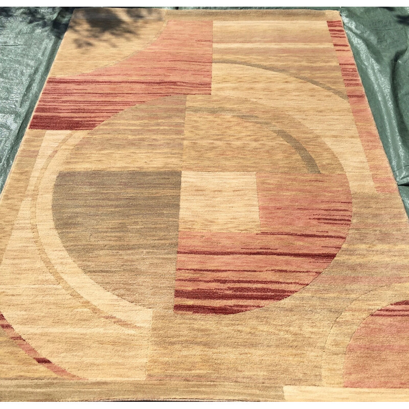 Vintage Art Deco modernist wool rug, 1930s