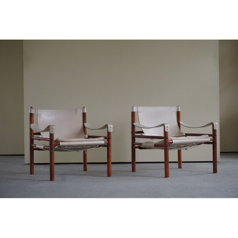 Paire de fauteuils Sirocco Safari vintage par Arne Norell AB, Suède 1960