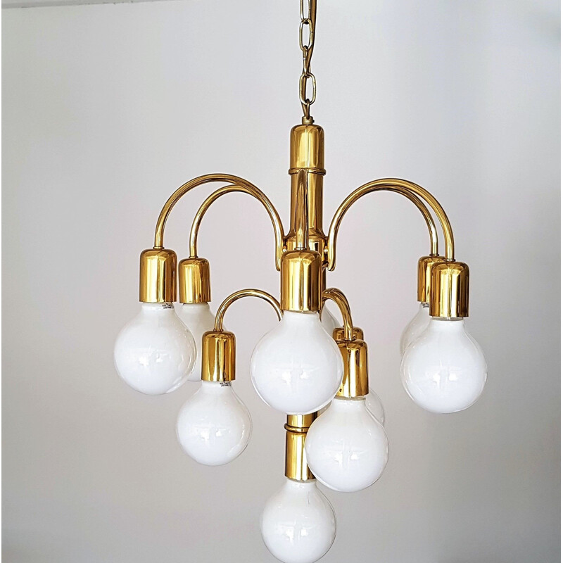 German mid-century chandelier in brass - 1960s