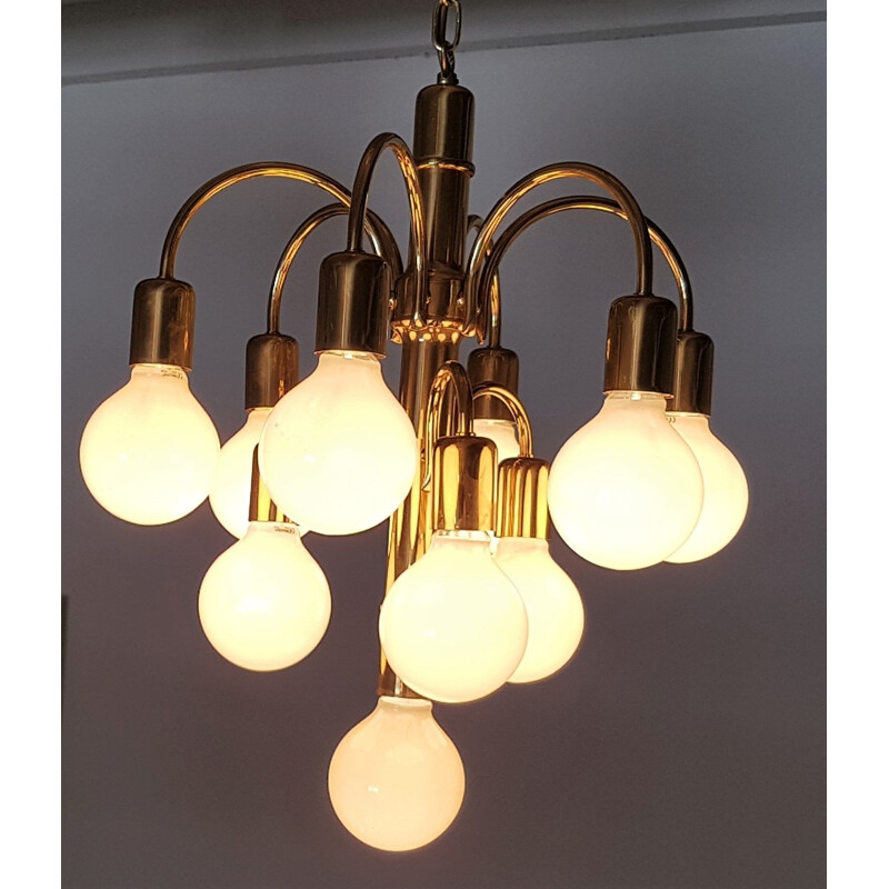 German mid-century chandelier in brass - 1960s