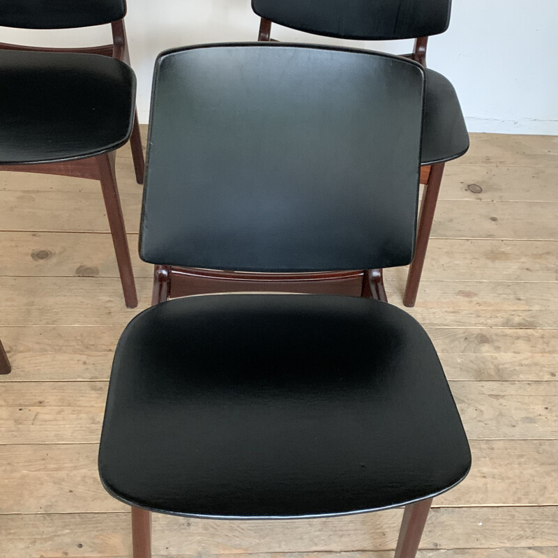 Set of 4 vintage teak chairs by Arne Hovmand Olsen for Mogens Kold, Denmark