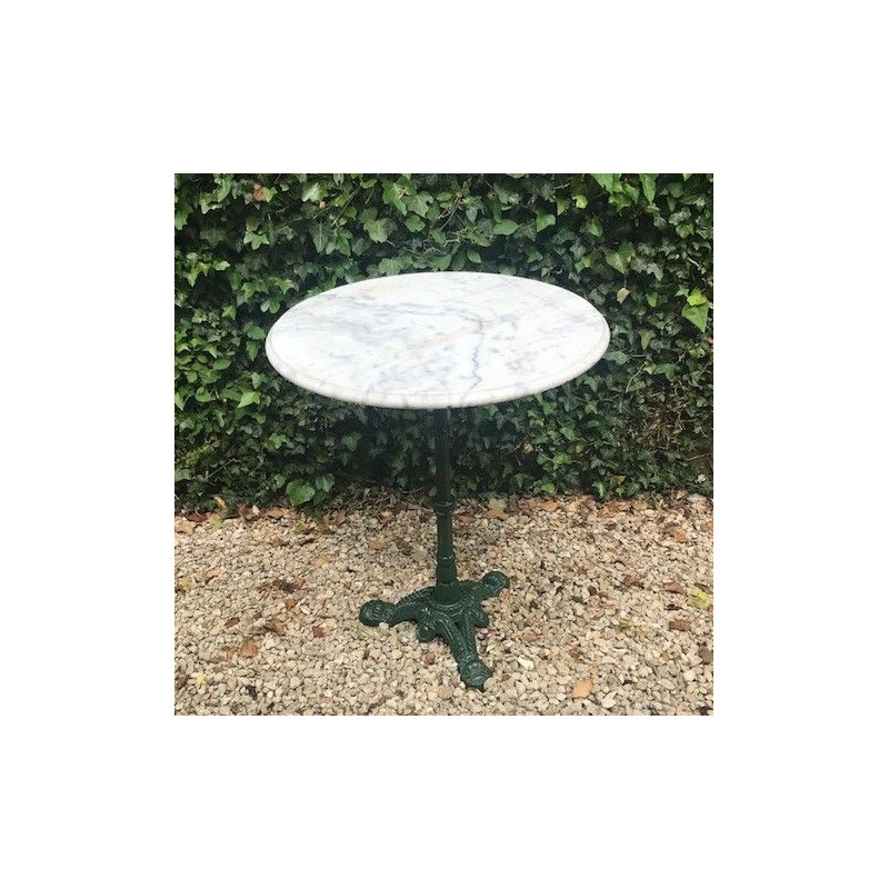 Vintage marble and cast iron table, France 1900