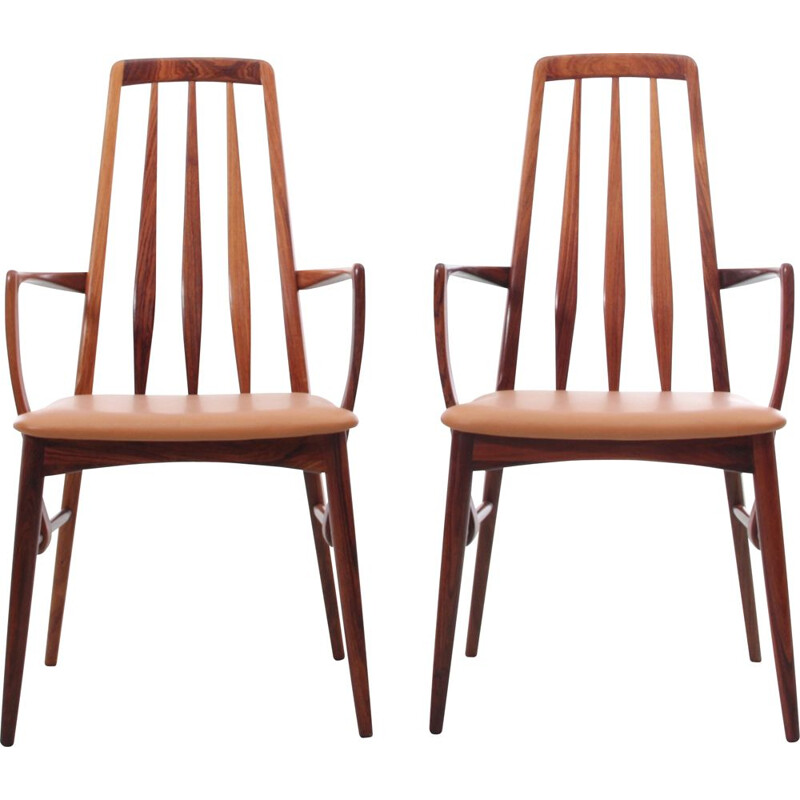 Pair of vintage rosewood armchairs model "Eva" by Niels Koefoed, 1964