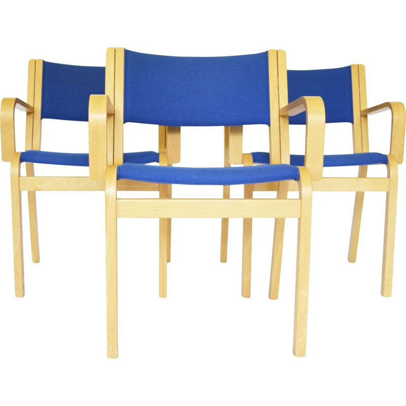 Set of 3 mid century dining chairs by Rud Thygesen Johnny Sørensen  for Magnus Olesen, Denmark 1960s