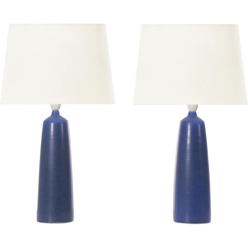 Pair of Scandinavian vintage palshus ceramic lamps model DL8 by Per and Annelise Linnemann Schmidt