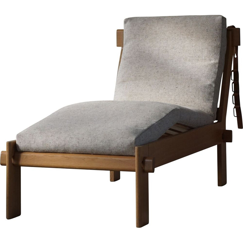 Vintage massief eiken daybed met opnieuw beklede kussens van Tage Poulsen, Denemarken 1960