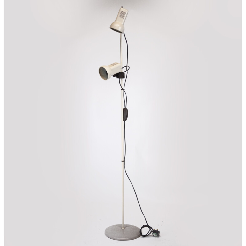Vintage adjustable cream floor lamp with two spots, 1980s