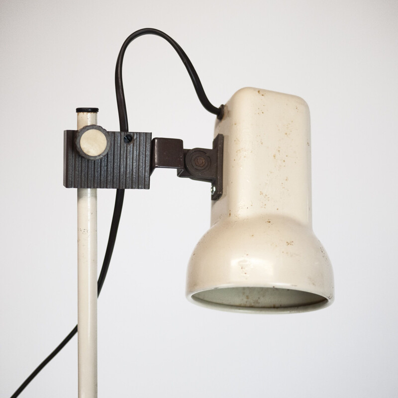 Vintage adjustable cream floor lamp with two spots, 1980s