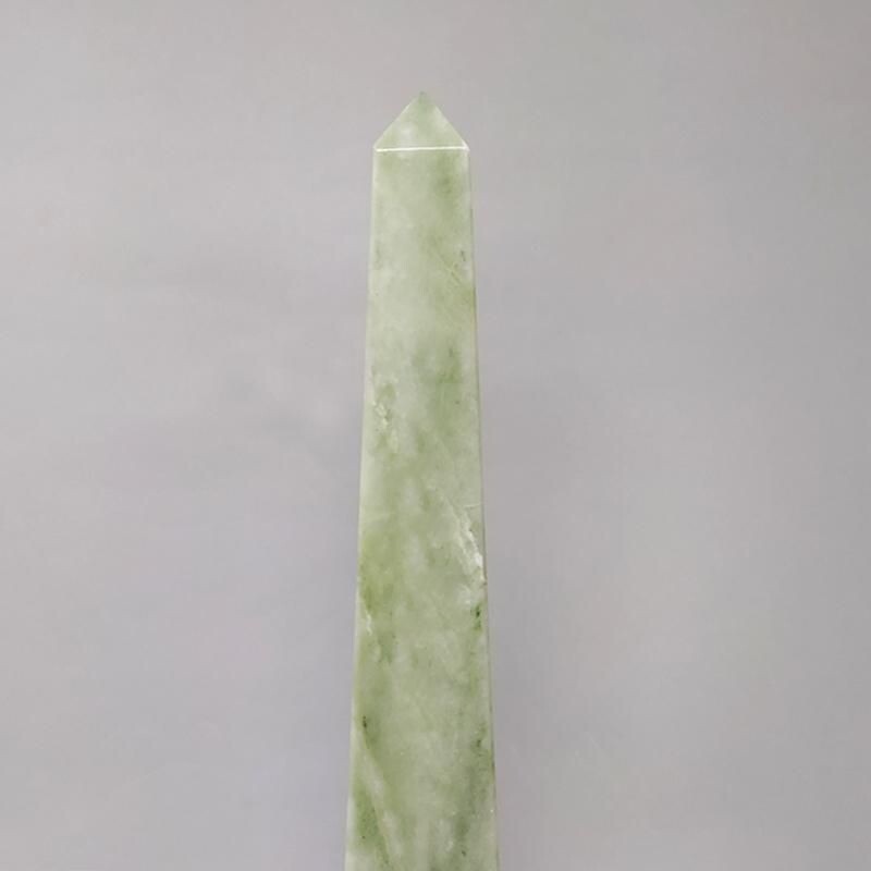 Pair of vintage handmade green marble obelisks sculptures, Italy 1960s