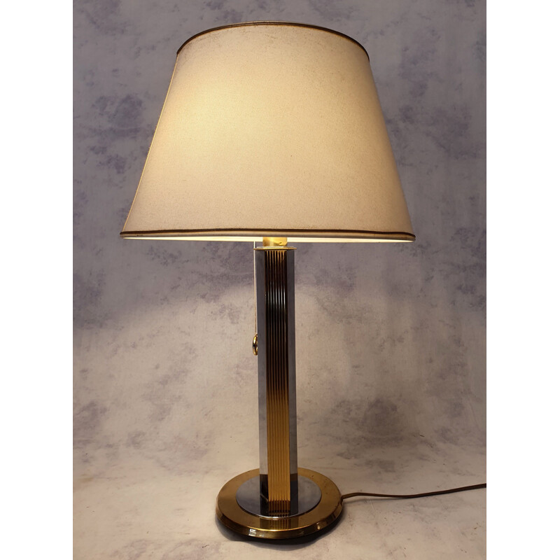 Vintage zilveren metalen bureaulamp van Romeo Rega, Italië 1970