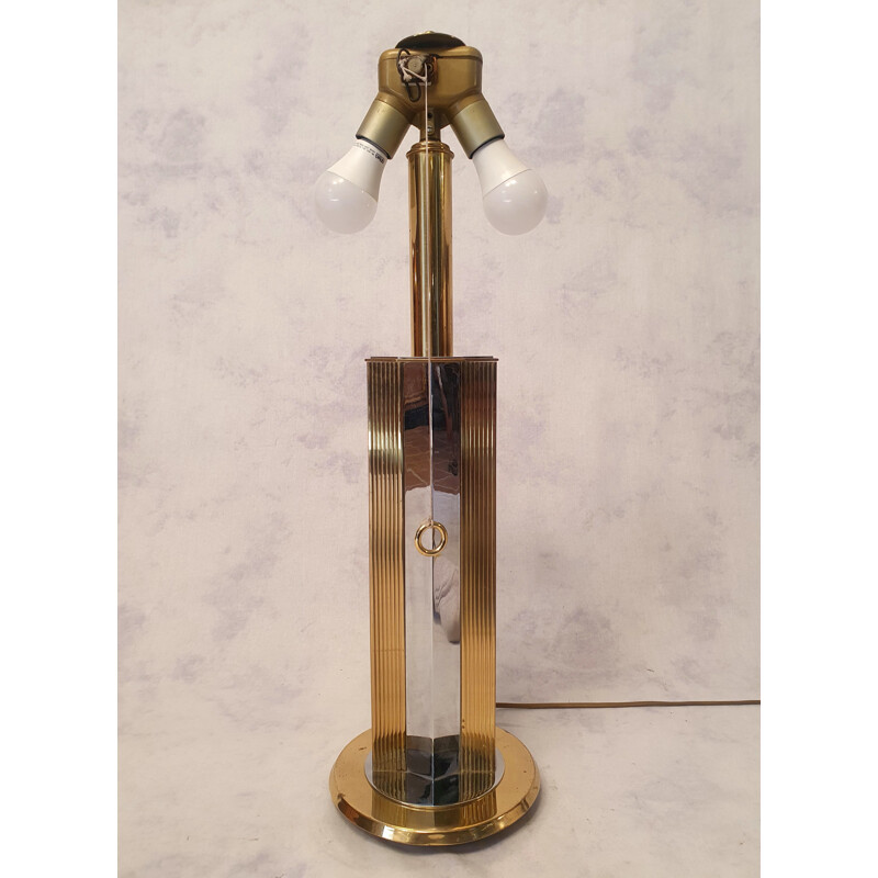 Vintage silver plated desk lamp by Romeo Rega, Italy 1970