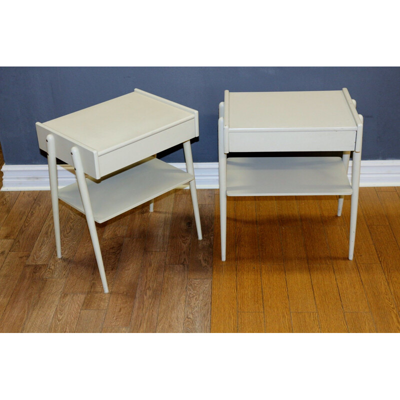 Pair of vintage bedside tables by Carlström, Sweden 1960s