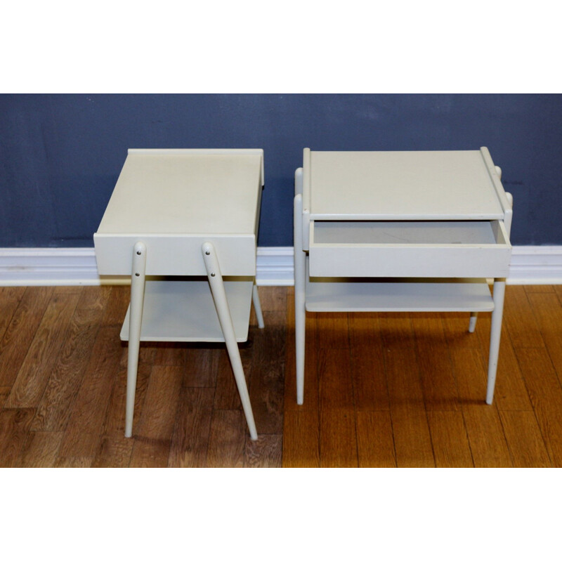 Paire de tables de chevets vintage par Carlström, Suède 1960