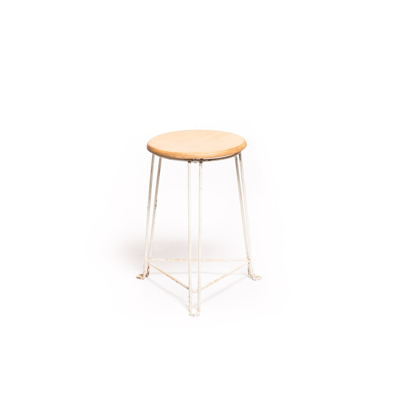 Vintage Tomado stool in wood and metal, Jan VAN DER TOGT - 1960s