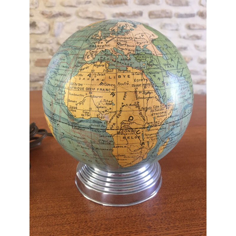 Vintage luminous globe, 1930s