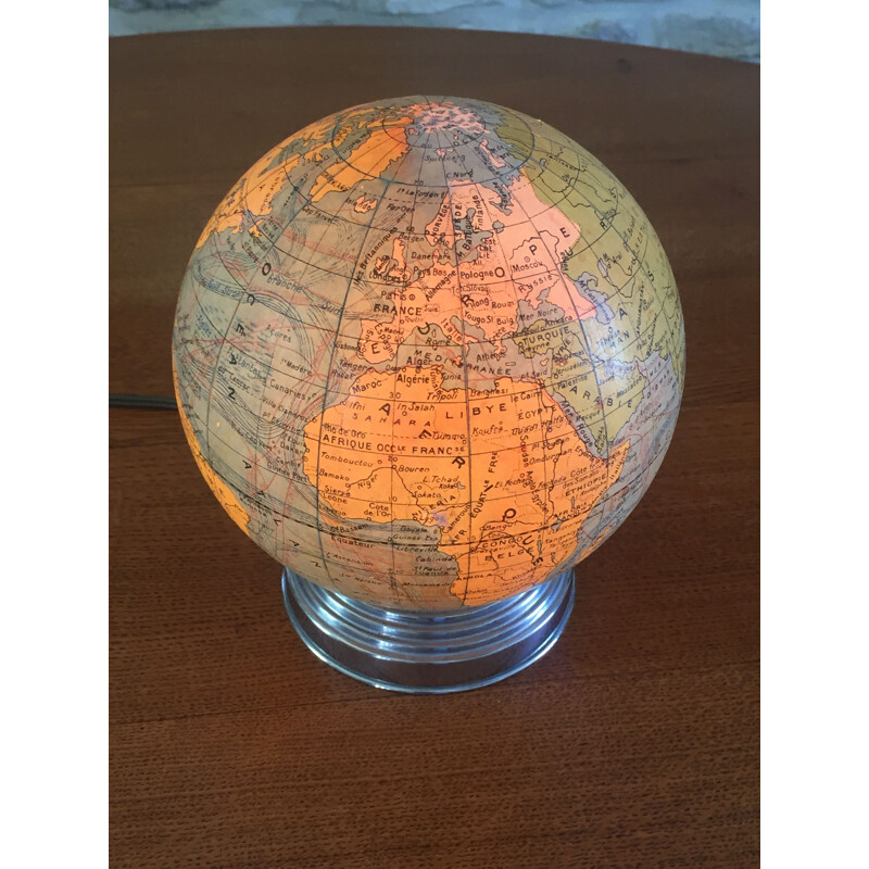 Vintage luminous globe, 1930s