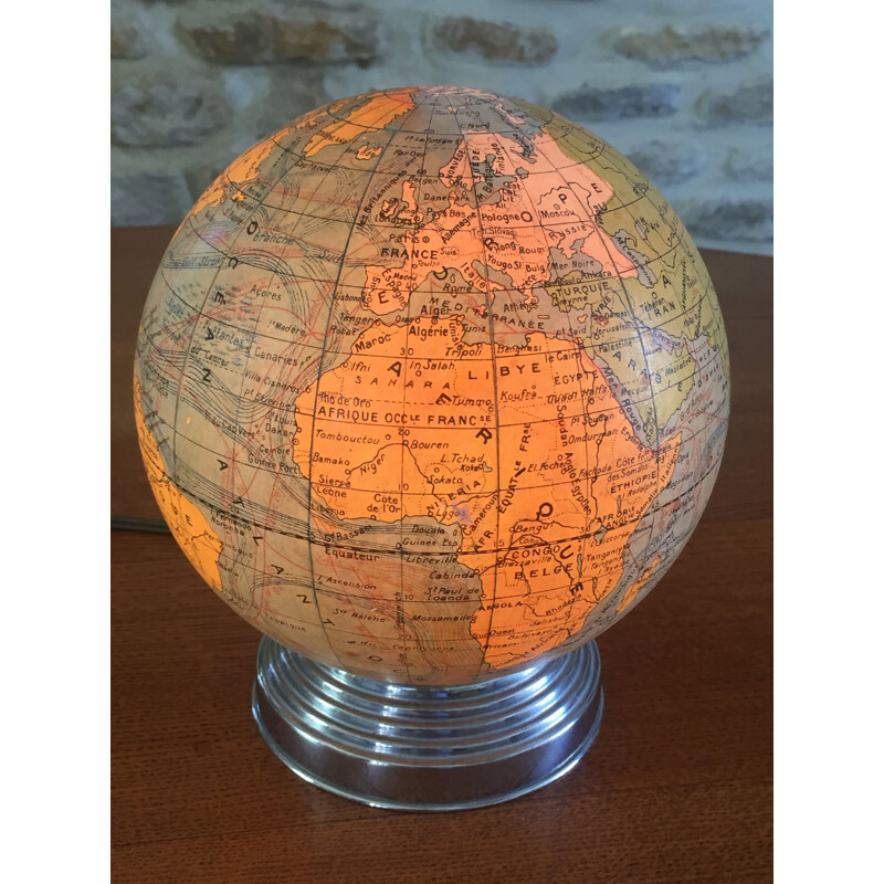 Vintage luminous globe, 1930s