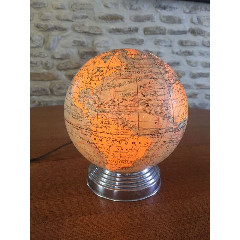Vintage luminous globe, 1930s