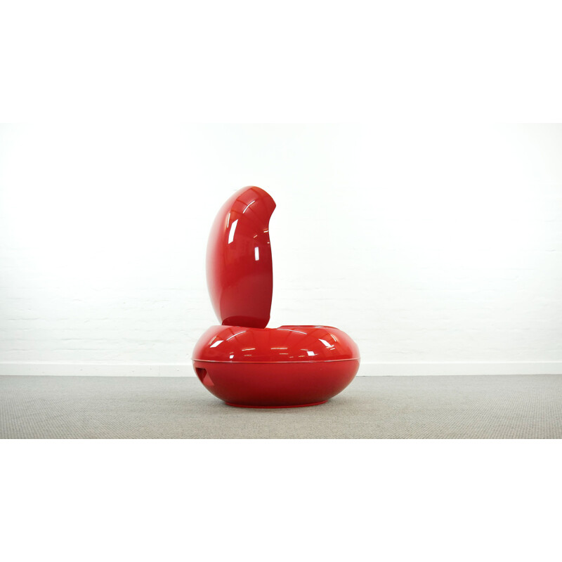 Vintage red garden armchair by Peter Ghyczy for Elstogran GmbH, Germany 1972s