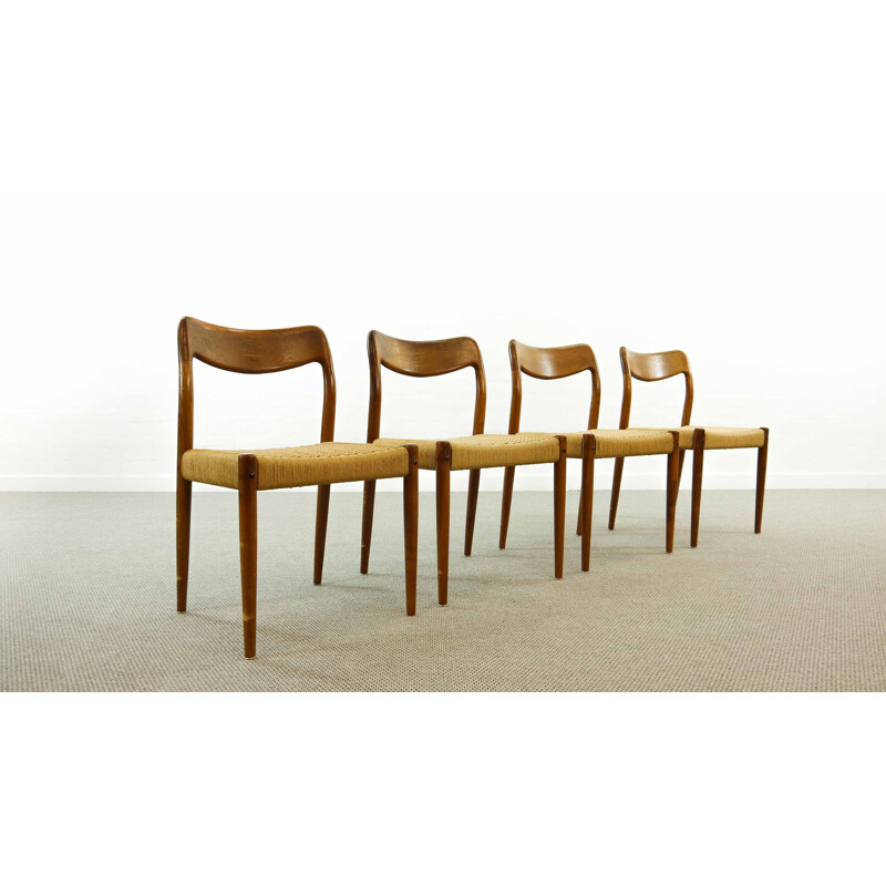 Set of 4 vintage teak chairs by Johannes Andersen for Uldum, Denmark 1960s