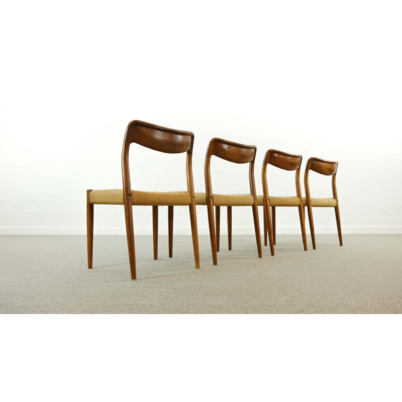 Set of 4 vintage teak chairs by Johannes Andersen for Uldum, Denmark 1960s