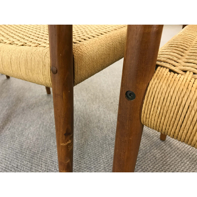 Set of 4 vintage teak chairs by Johannes Andersen for Uldum, Denmark 1960s