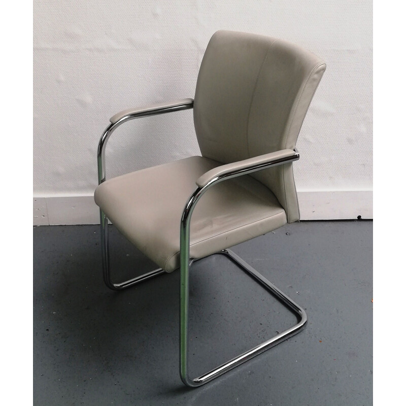 Klöber cadeira de escritório em couro vintage