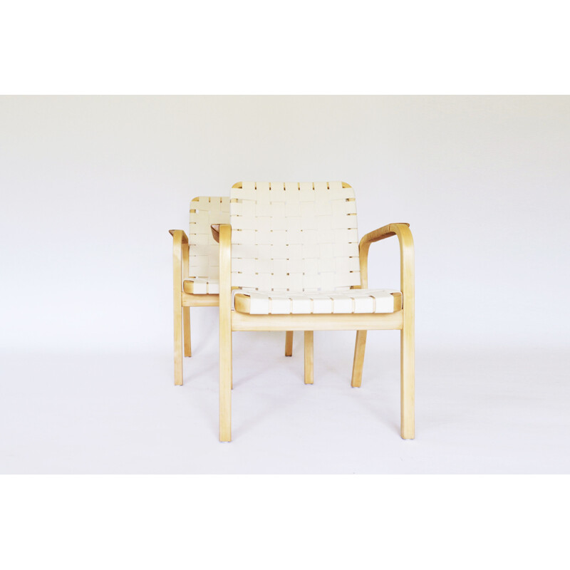 Pair of model 45 vintage dining chairs by Alvar Aalto for Artek, 1960s