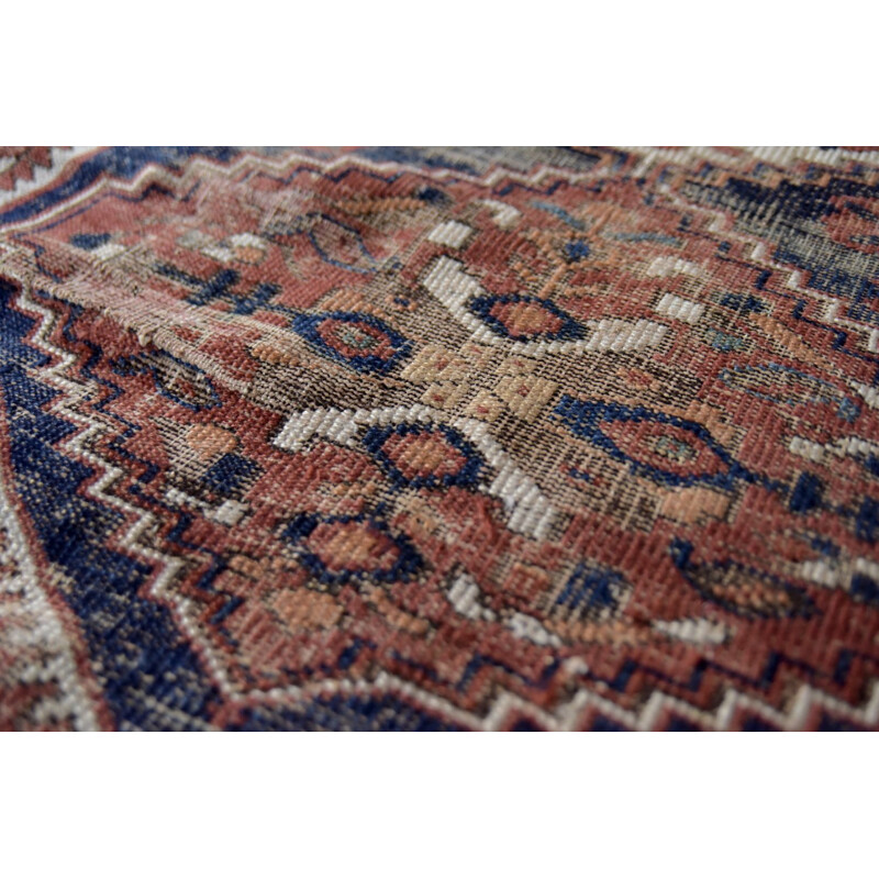 Vintage hand-woven shiraz rug, Persia 1890