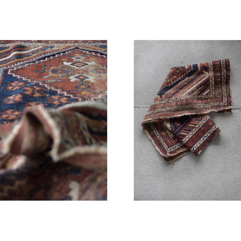 Vintage hand-woven shiraz rug, Persia 1890