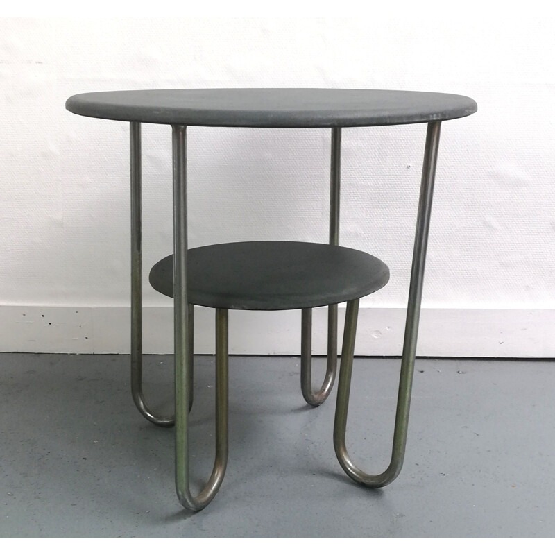 Vintage double top side table by Selette Bahaus, 1950s
