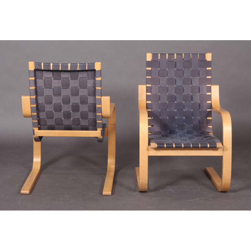 Pair of Alvar Aalto vintage armchairs model 406 by Artek