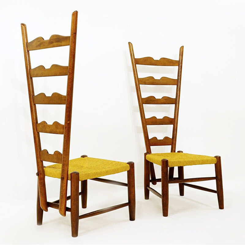 Pareja de sillas vintage de Gio Ponti para Casa E Giardino, Italia 1939